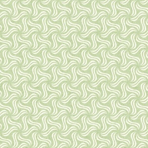 Lime Green and White Faux Velvet Pinwheel   SMALL  