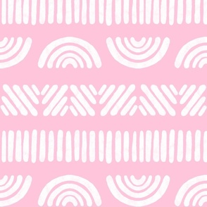 Pink Boho Stripes in Pastel Pink and White - Jumbo - Kid's Boho, Girl's Room, Baby Nursery