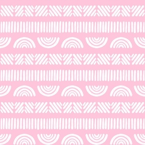 Pink Boho Stripes in Pastel Pink and White - Large - Kid's Boho, Girl's Room, Baby Nursery