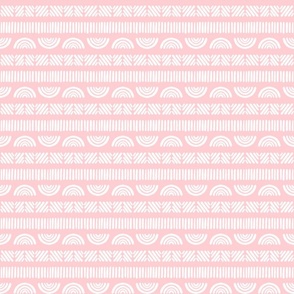 Peachy Pink Boho Stripes in Pastel Coral Pink and White - Medium - Kid's Boho, Girl's Room, Baby Nursery