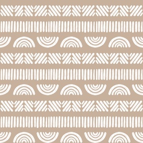 Brown Boho Stripes in Light Cocoa Brown and White - Large - Kid's Boho, Boy's Room, Baby Nursery