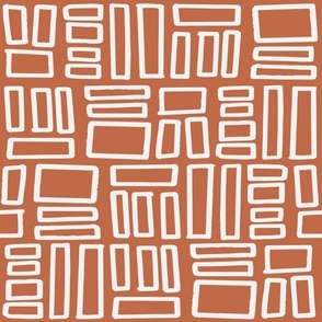Rough Rectangles Hand Drawn (m) - Abstract Books - Topaz Orange