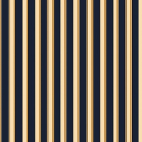 Elegant Midnight and Gold Stripes - Classic Textile Design