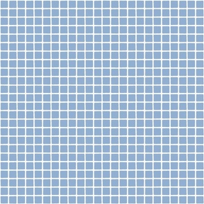 Blue Grid Windowpane Squares in Blue-Gray and White - Small - Boy's Room, Coastal Grandmother, Blue-Gray Checks