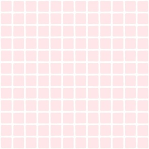 Blush Pink Grid Windowpane Squares in Light Coral Pink and White - Medium - Blush Pink Nursery, Light Pink Squares, Pastel Easter Checks
