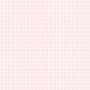 Blush Pink Grid Windowpane Squares in Light Coral Pink and White - Small - Blush Pink Nursery, Light Pink Squares, Pastel Easter Checks