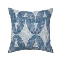 Geometric Faux Marble Ovals - blue shimmer