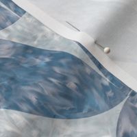Geometric Faux Marble Ovals - blue shimmer