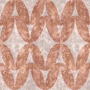 Geometric Faux Marble ovals -  peach shimmer 