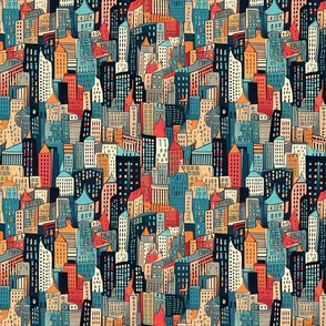 Urban Tapestry Abstract Cityscape 