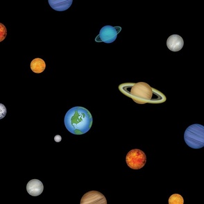 Planets of the Solar System (large scale)