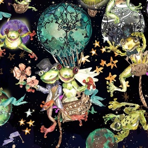 Leap Year Frogs Across The Galaxy -Starry Night