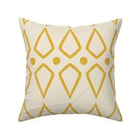 (L) Deco Diamonds Blender - hand drawn vintage geometric diamonds - cream and yellow