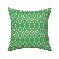 (S) Deco Diamonds Blender - hand drawn vintage geometric diamonds - green and cream