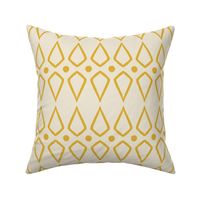 (M) Deco Diamonds Blender - hand drawn vintage geometric diamonds - cream and yellow