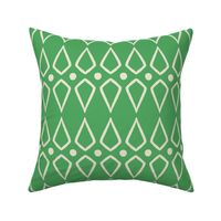 (M) Deco Diamonds Blender - hand drawn vintage geometric diamonds - green and cream