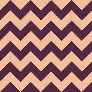 beige and dark purple chevron, autumn lines, zig zag, geometric (medium)