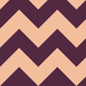 beige and dark purple chevron, autumn lines, zig zag, geometric (large)