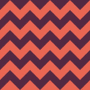 orange and dark purple chevron, lines, zig zag, geometric (medium)