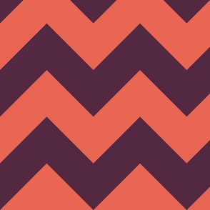 orange and dark purple chevron, lines, zig zag, geometric (large)
