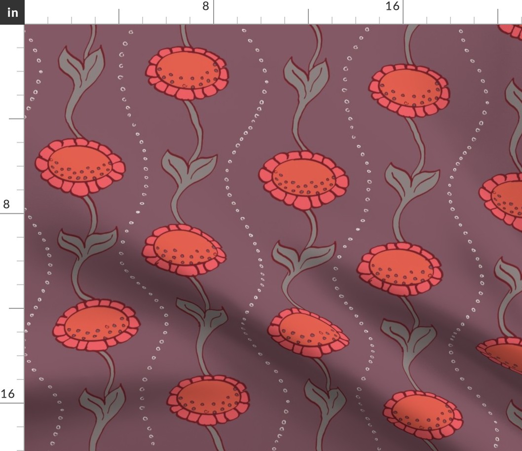 Folktale delight wavy floral lines