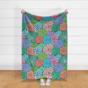 Succulent Flower Bed Botanical - Colorful - Large Scale