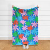 Colorful Palm Trees Blue Red Green - XL