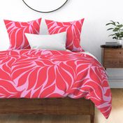 Wavy Leaves Hot Pink on Candy Pink - XL