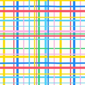 Colorful Happy Plaid In Vibrant Colors - M