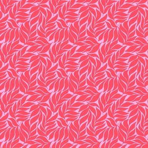Wavy Leaves Hot Pink on Candy Pink - S
