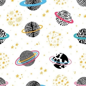 Fantastic Saturn Planets Animal Print Skin