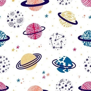 Colorful Fantastic Saturn Planets Animal Print Skin