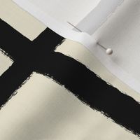 Black Ink Grid on Off White - XL