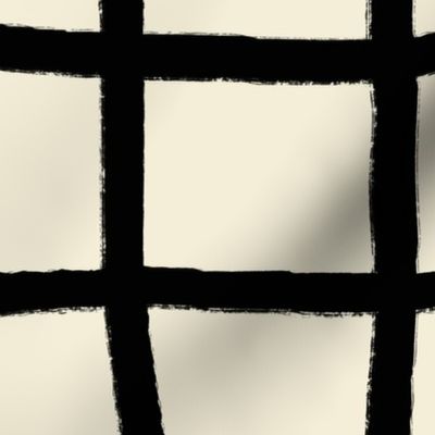 Black Ink Grid on Off White - XL