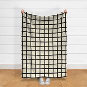 Black Ink Grid on Off White - XL