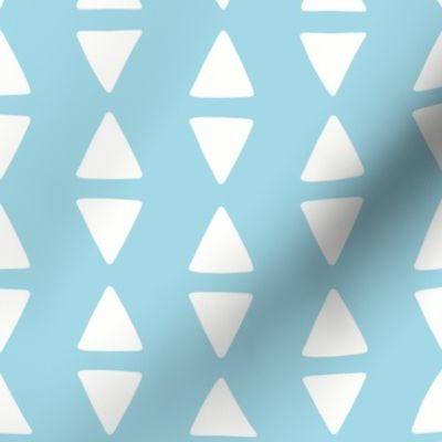 Geometric Triangle Stripes in Aqua Blue