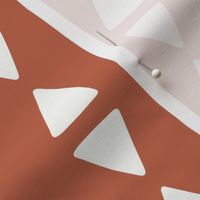Geometric Triangle Stripes in Rust Red