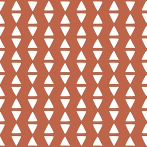 Geometric Triangle Stripes in Rust Red