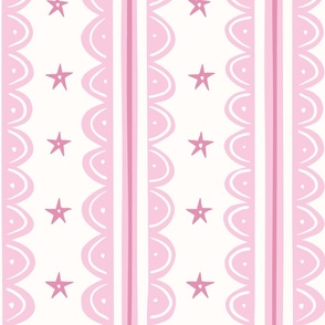 doodle stripes/pink cream/large