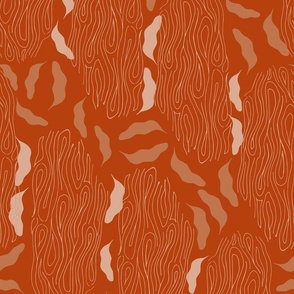 Woodgrain among leaves - brown orange