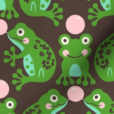 frogs and bubblegum bubbles l brown