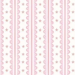 doodle stripes/peach pink cream