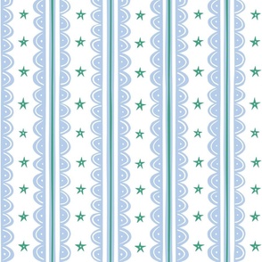 doodle stripes/light blue green white