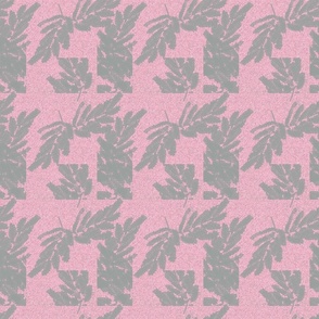 Pink and Grey Palm Cross Plaid