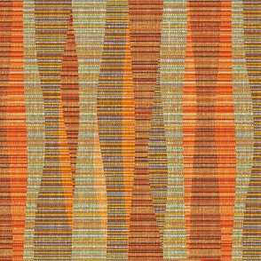 Mid Mod Lines Brown Orange Small Waves
