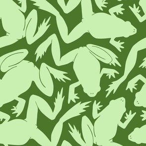 Frogs Forever in Contrasting Greens