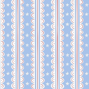 doodle stripes/red white blue