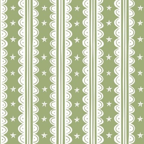 doodle stripes/green white