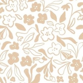 Wobbly Florals - Neutral - Small Scale