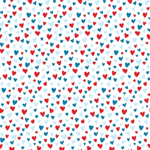 blue and red valentine hearts MEDIUM